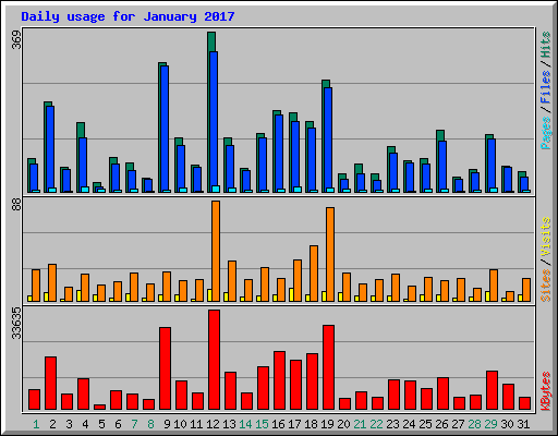 Daily usage for January 2017