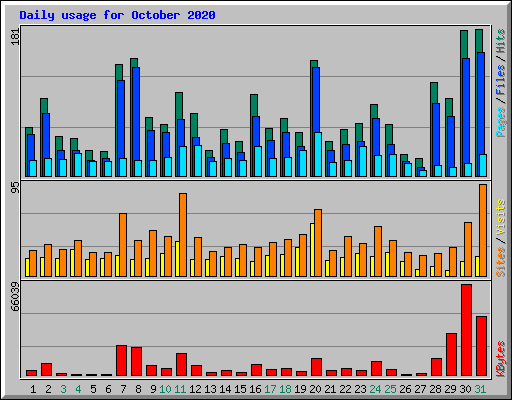 Daily usage for October 2020