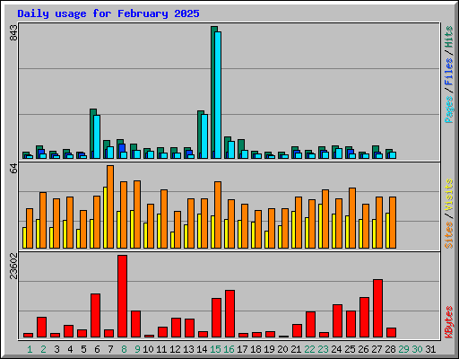 Daily usage for February 2025