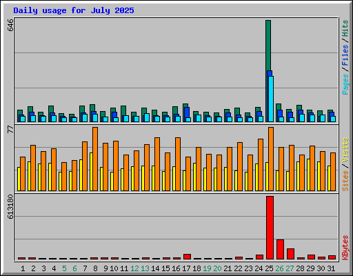 Daily usage for July 2025