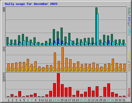 Daily usage for December 2025