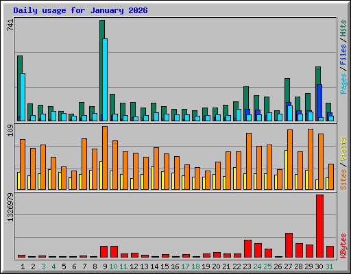 Daily usage for January 2026