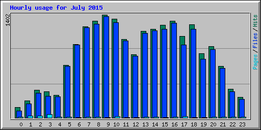 Hourly usage for July 2015
