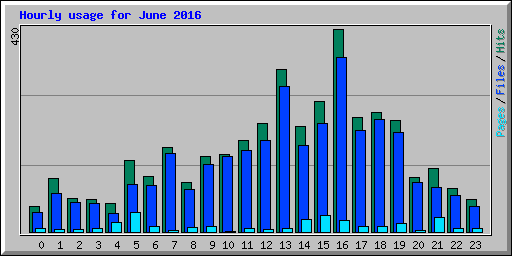 Hourly usage for June 2016