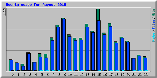 Hourly usage for August 2016