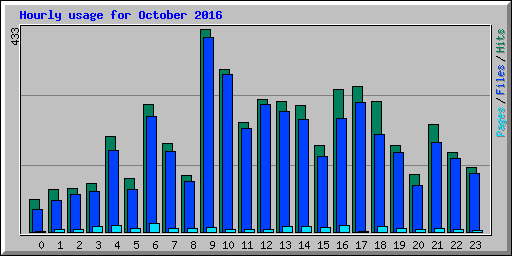 Hourly usage for October 2016