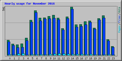 Hourly usage for November 2016