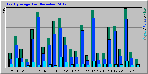 Hourly usage for December 2017