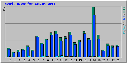 Hourly usage for January 2018