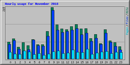 Hourly usage for November 2018