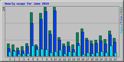 Hourly usage for June 2019