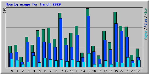 Hourly usage for March 2020