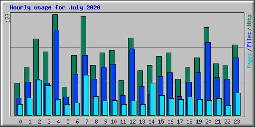 Hourly usage for July 2020
