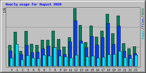 Hourly usage for August 2020