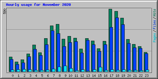 Hourly usage for November 2020