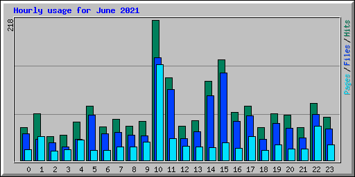 Hourly usage for June 2021