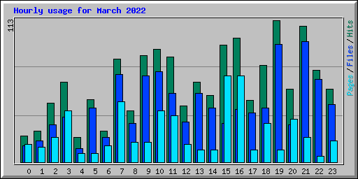 Hourly usage for March 2022