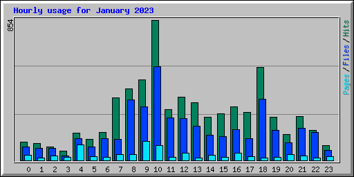 Hourly usage for January 2023