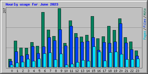 Hourly usage for June 2023