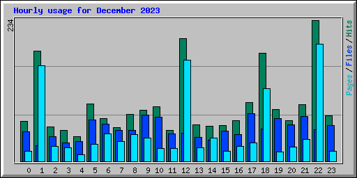 Hourly usage for December 2023
