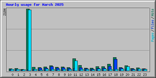 Hourly usage for March 2025
