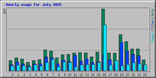Hourly usage for July 2025